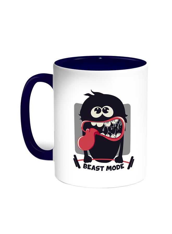 ديكالاك قدح قهوة مزينة بعبارة بيست مود أزرق/ أبيض