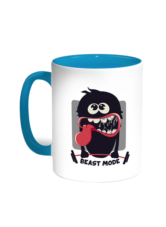 ديكالاك قدح قهوة مزينة بعبارة بيست مود تركواز/أبيض