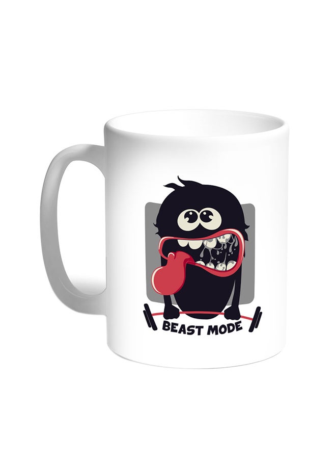 ديكالاك قدح قهوة مزينة بعبارة بيست مود أبيض