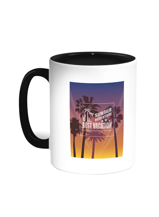 Decalac Best Vacation Printed Coffee Mug Black/White