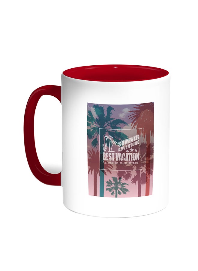 Best Vacation Printed Coffee Mug Red/White