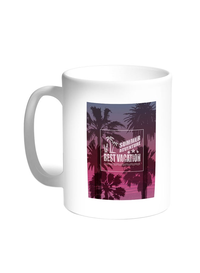 Best Vacation Printed Coffee Mug White