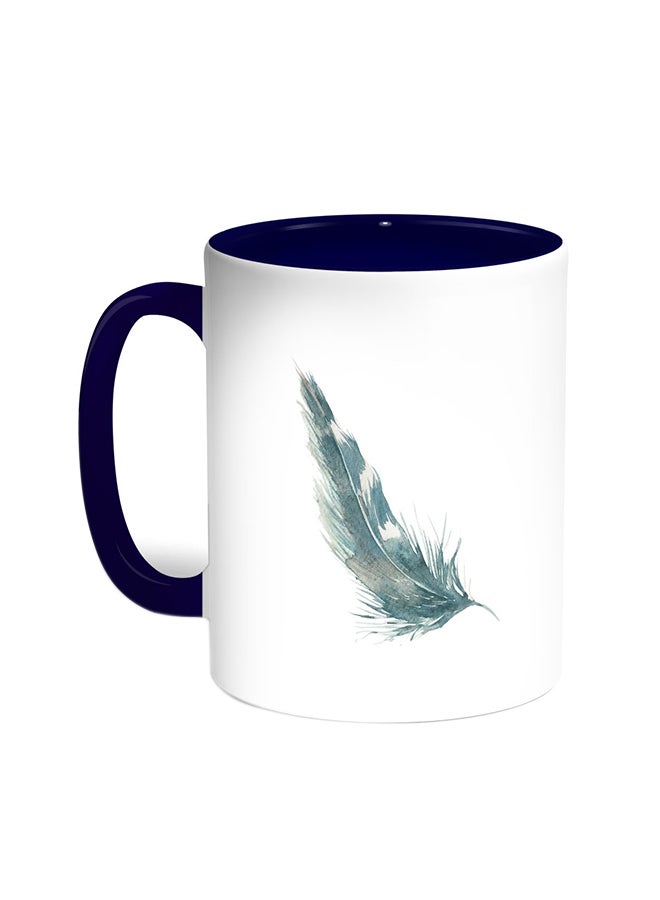 ديكالاك قدح قهوة - ريشة طائر أزرق/ أبيض