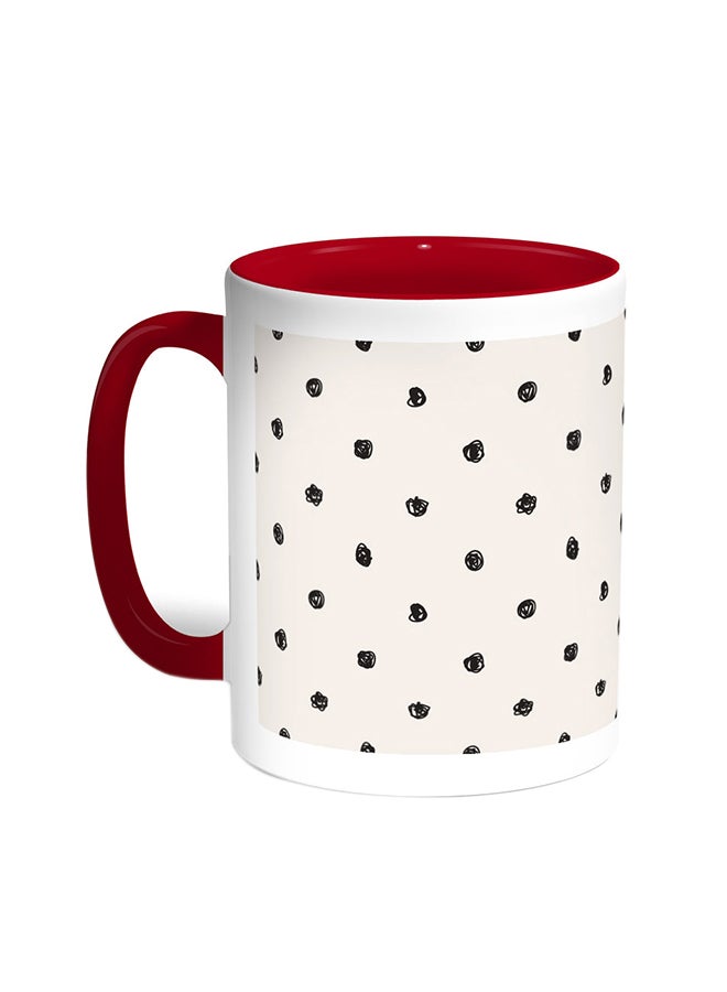 Decalac Black Dots Printed Coffee Mug Red/White 