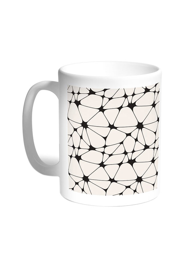 Black Inscriptions Printed Coffee Mug White