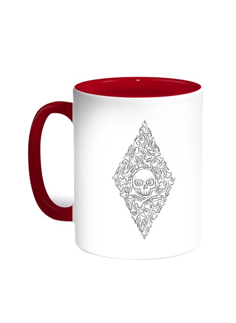 Bones And Skull Printed Coffee Mug Red/White