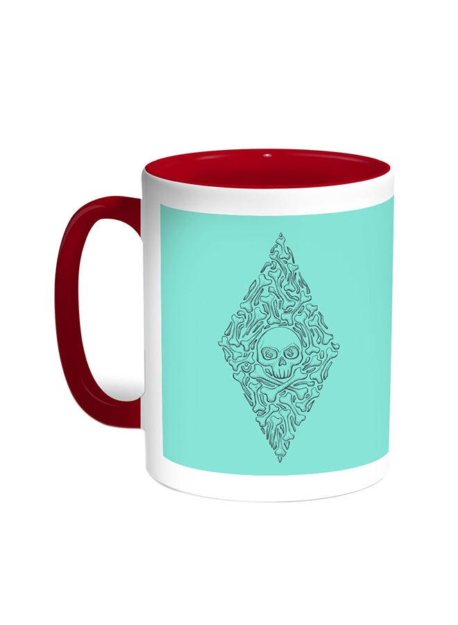 Decalac Bones And Skull Printed Coffee Mug Red/White