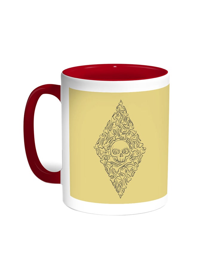 Decalac Bones And Skull Printed Coffee Mug Red/White