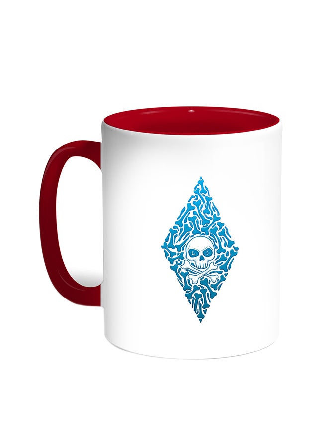 Bones And Skull Printed Coffee Mug Red/White