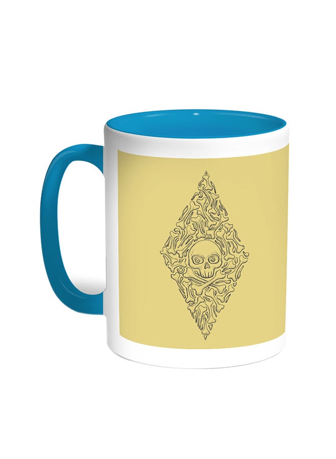 ديكالاك قدح قهوة - عظام وجمجمة تركواز/أبيض