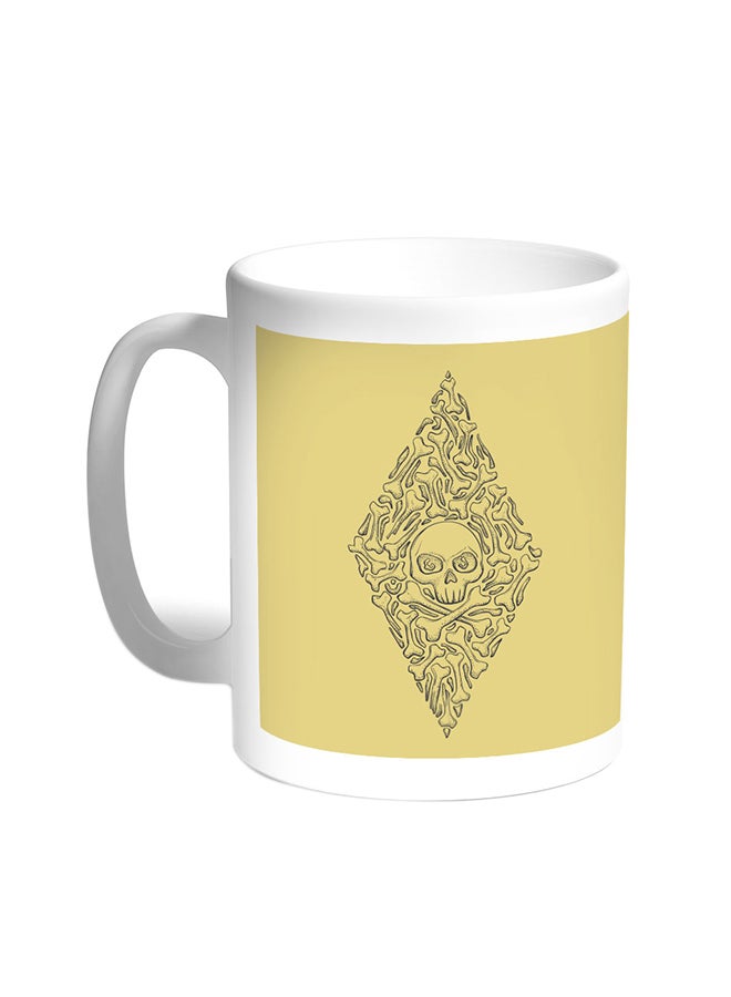 قدح قهوة - عظام وجمجمة أبيض