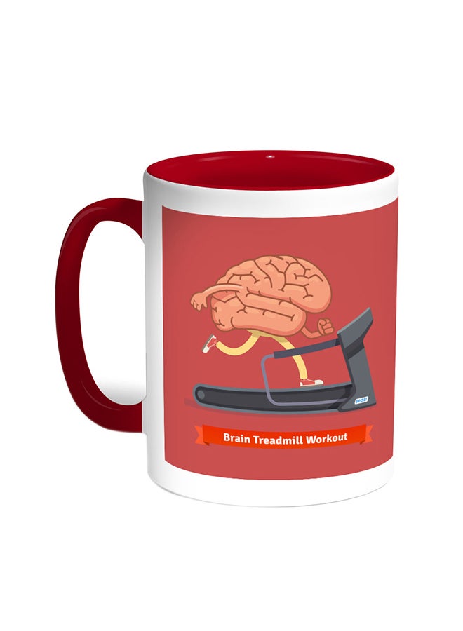 ديكالاك قدح قهوة - مخ يتدرب على جهاز تمرين السير أحمر/أبيض