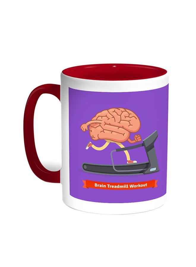ديكالاك قدح قهوة - مخ يتدرب على جهاز تمرين السير أحمر/أبيض