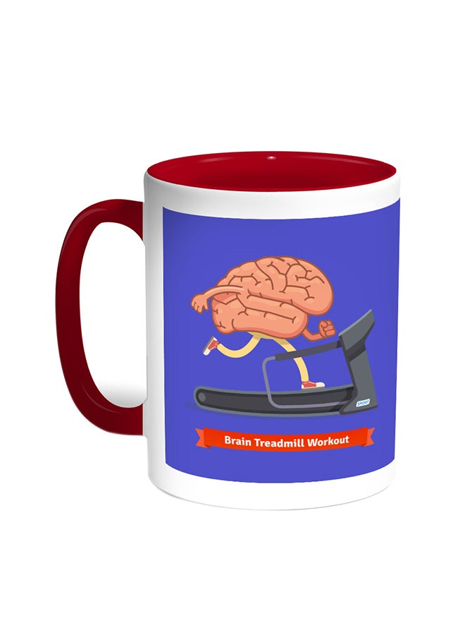ديكالاك قدح قهوة - مخ يتدرب على جهاز تمرين السير أحمر/أبيض