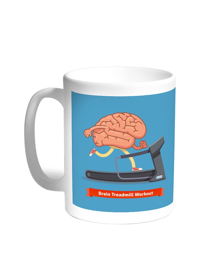 ديكالاك قدح قهوة - مخ يتدرب على جهاز تمرين السير أبيض