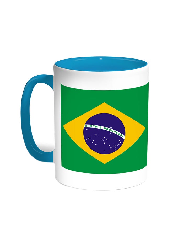 Decalac Brazil Printed Coffee Mug Turquoise/White