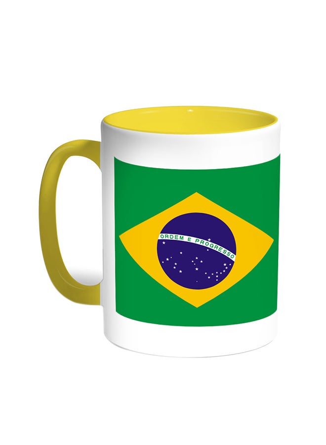 ديكالاك قدح قهوة - البرازيل أصفر/ابيض