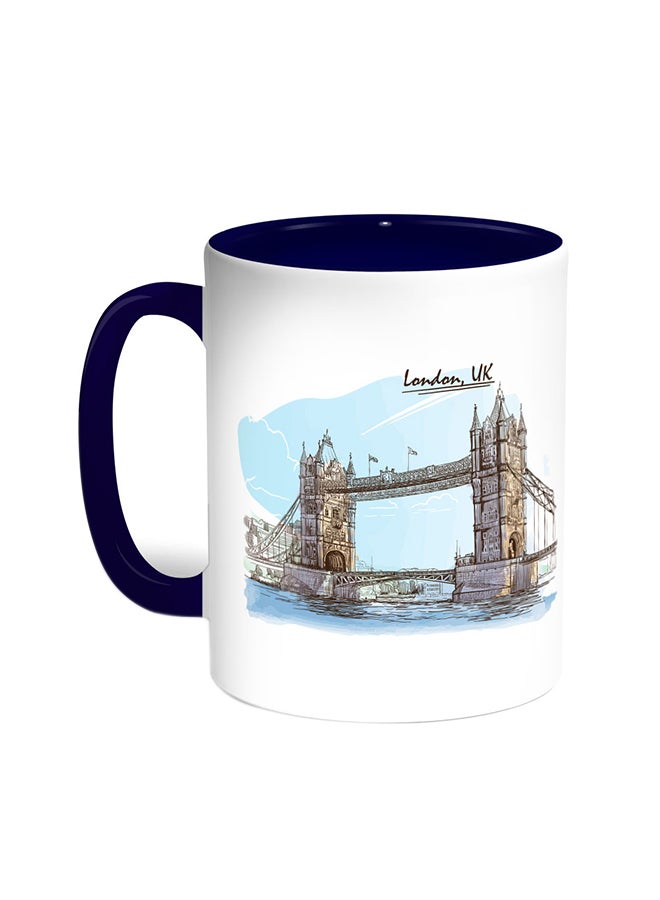 Decalac Bridge Of London Printed Coffee Mug Blue/White