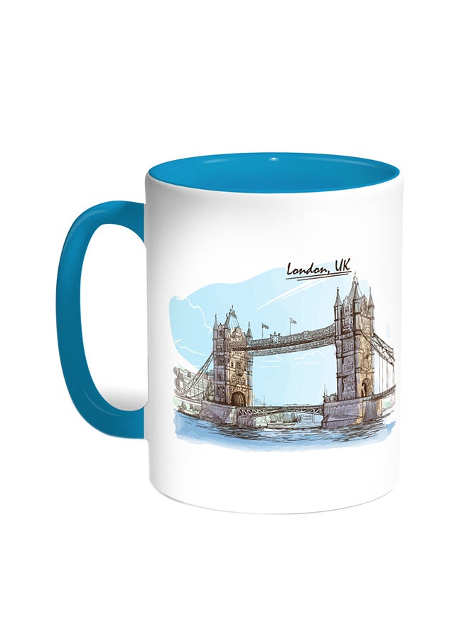 Decalac Bridge Of London Printed Coffee Mug Turquoise/White
