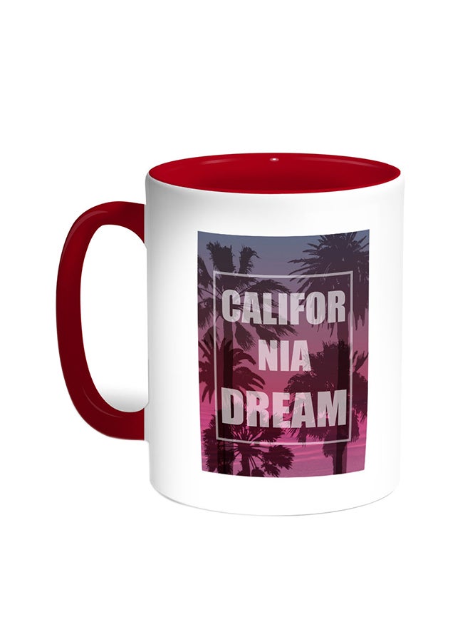 قدح قهوة - كاليفورنيا دريم أحمر/أبيض
