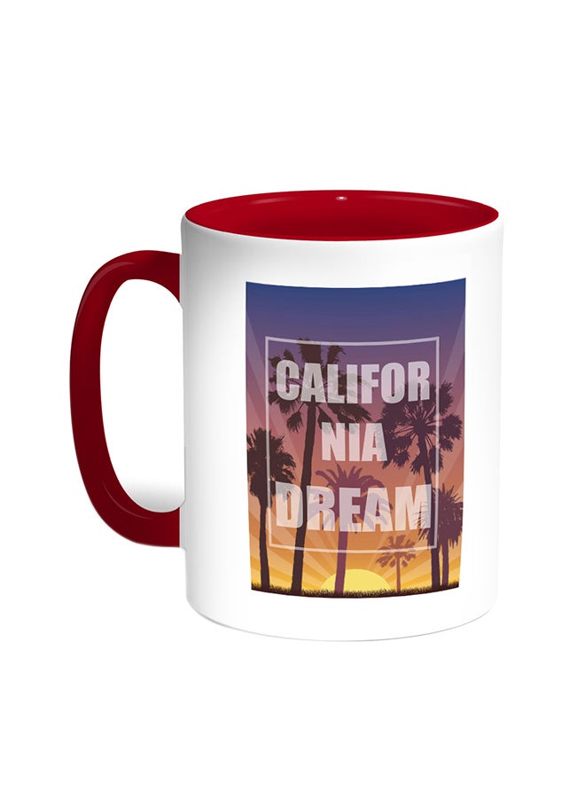 Decalac California Dream Printed Coffee Mug Red/White