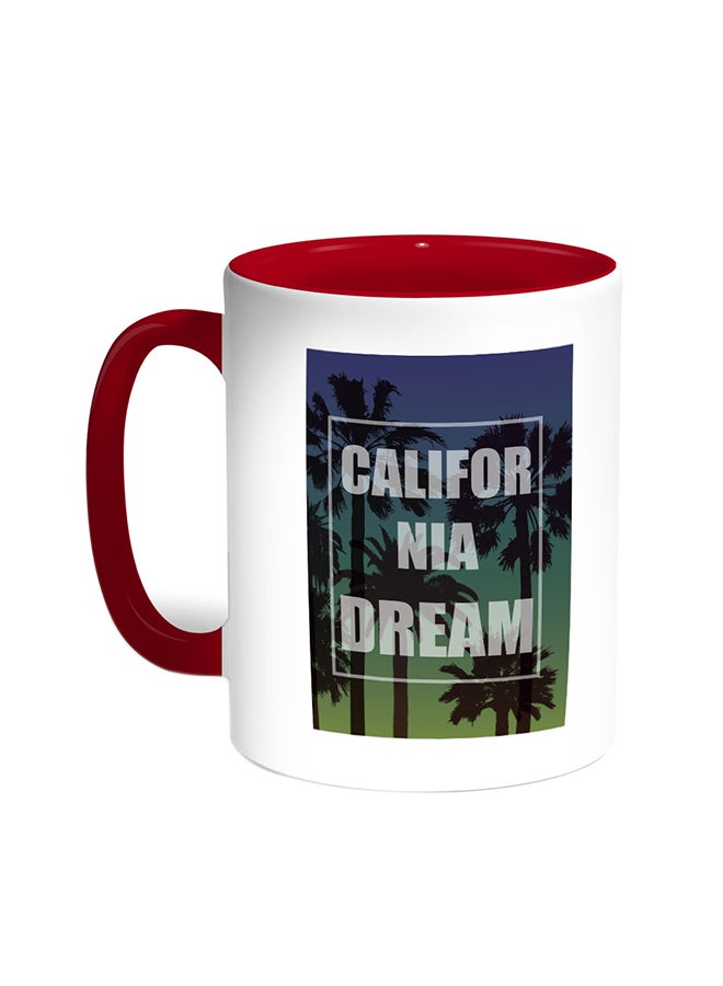 California Dream Printed Coffee Mug Red/White