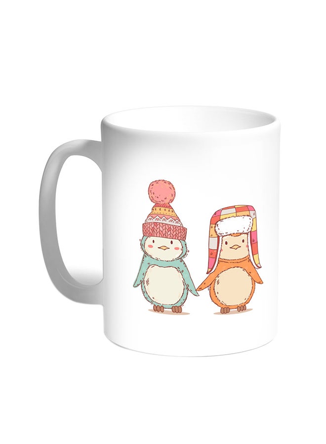 ديكالاك قدح قهوة - رسم كرتوني للشتاء أبيض