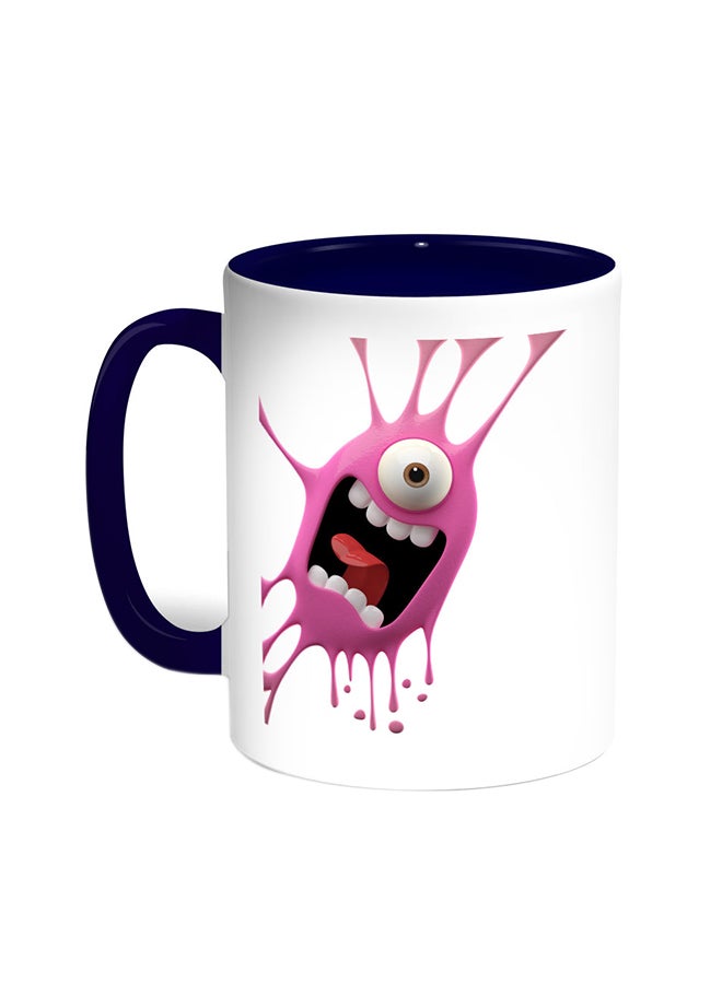 ديكالاك قدح قهوة - شخصية كرتونية أزرق/ أبيض