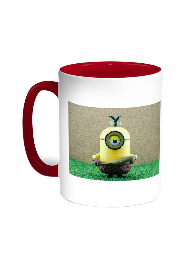 ديكالاك قدح قهوة - شخصية كرتونية أحمر/أبيض