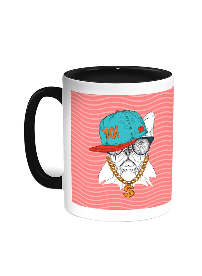 Decalac Cartoon Drawing - Dog Printed Coffee Mug Black/White