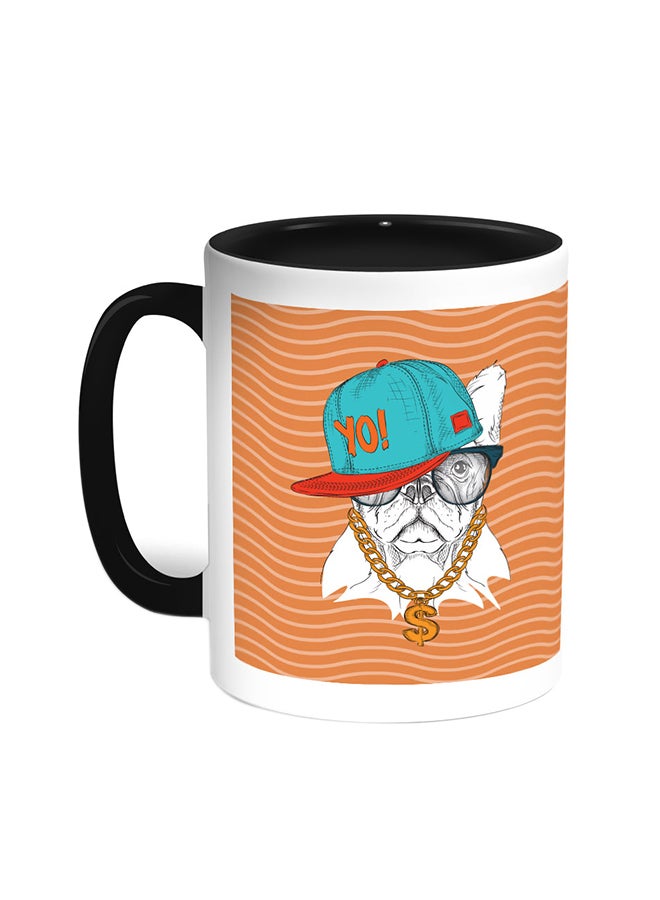 Decalac Cartoon Drawing - Dog Printed Coffee Mug Black/White