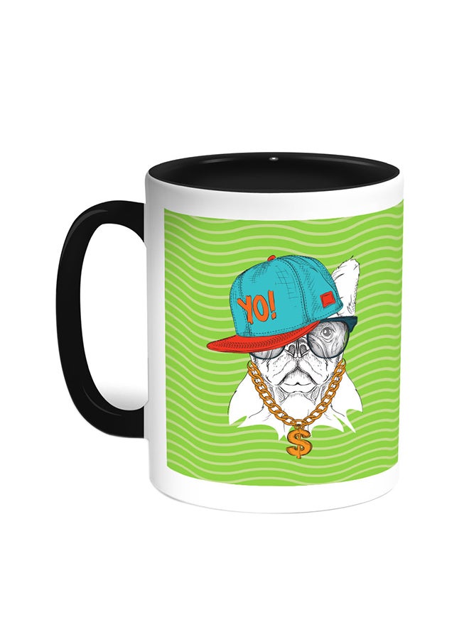 Decalac Cartoon Drawing - Dog Printed Coffee Mug Black/White