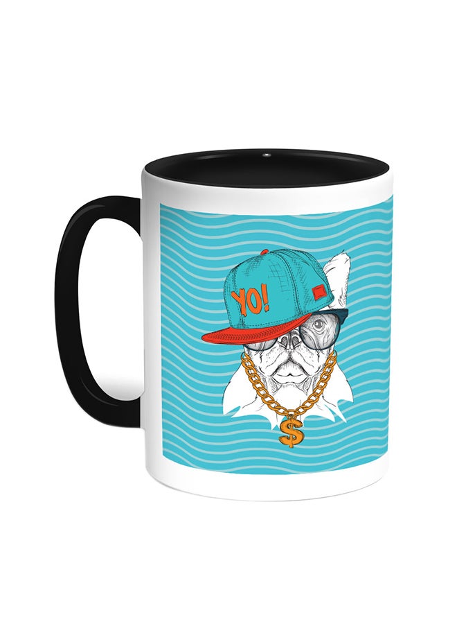 Decalac Cartoon Drawing - Dog Printed Coffee Mug Black/White