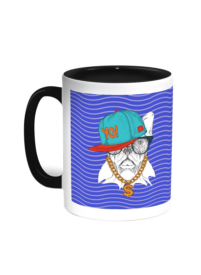 Decalac Cartoon Drawing - Dog Printed Coffee Mug Black/White