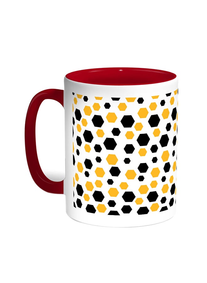 Cells Printed Coffee Mug Red/White