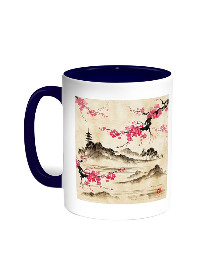 Decalac China's Countryside Printed Coffee Mug Blue/White
