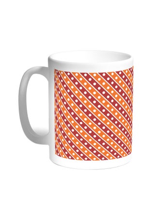 Circle Decoration With Corrugated Lines Printed Coffee Mug White - v1528112384/N15121711A_1