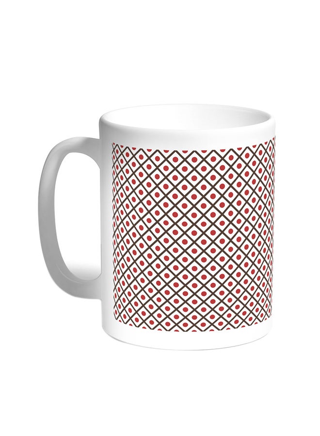 Circles And Squares Printed Coffee Mug White