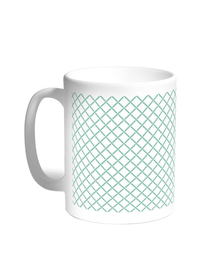 Squares Printed Coffee Mug White