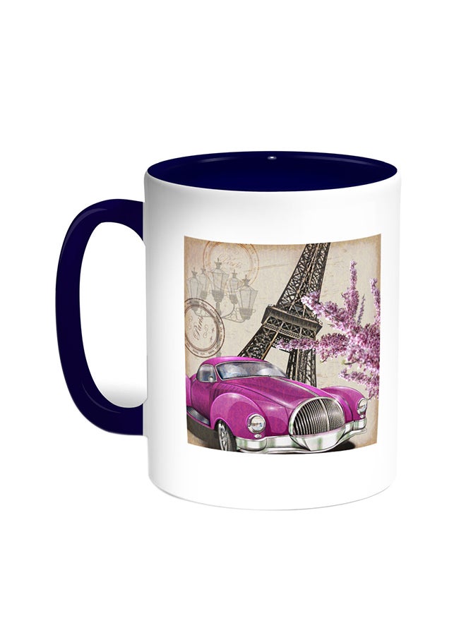 Decalac Classic Car - Paris Printed Coffee Mug Blue/White