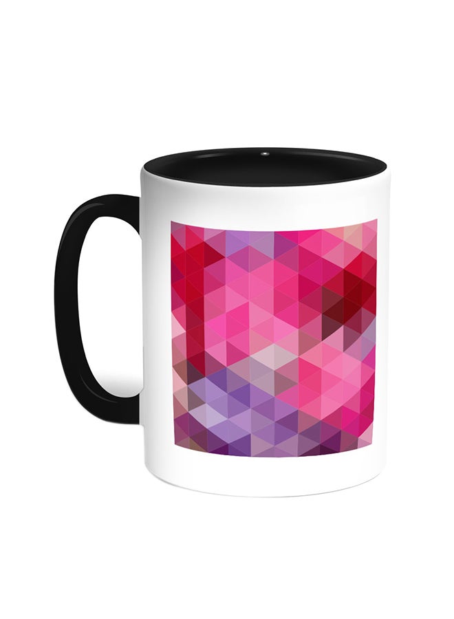 Decalac Colour Triangles Printed Coffee Mug Black/White
