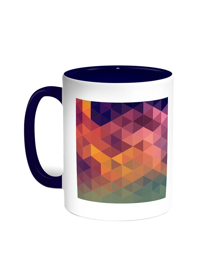 Decalac Colour Triangles Printed Coffee Mug Blue/White
