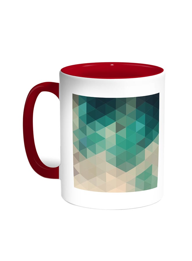 ديكالاك قدح قهوة - مثلثات ملونة أحمر/أبيض