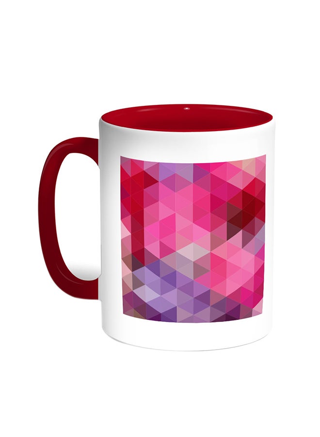 قدح قهوة - مثلثات ملونة أحمر/أبيض