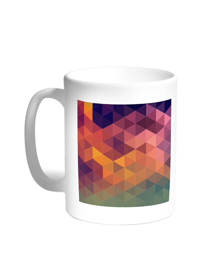 ديكالاك قدح قهوة - مثلثات ملونة أبيض