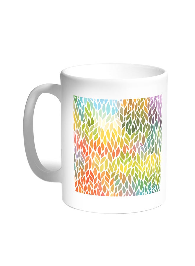 Coloured Leaves Printed Coffee Mug White