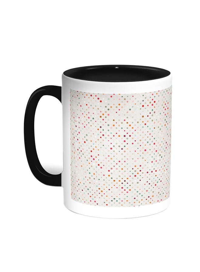 Decalac Colourful Dots Printed Coffee Mug Black/White 