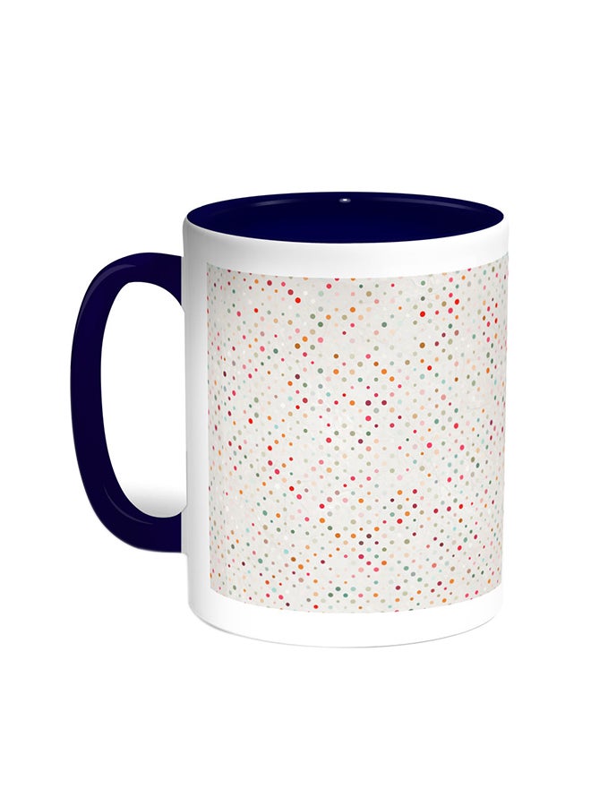 Decalac Colourful Dots Printed Coffee Mug Blue/White 