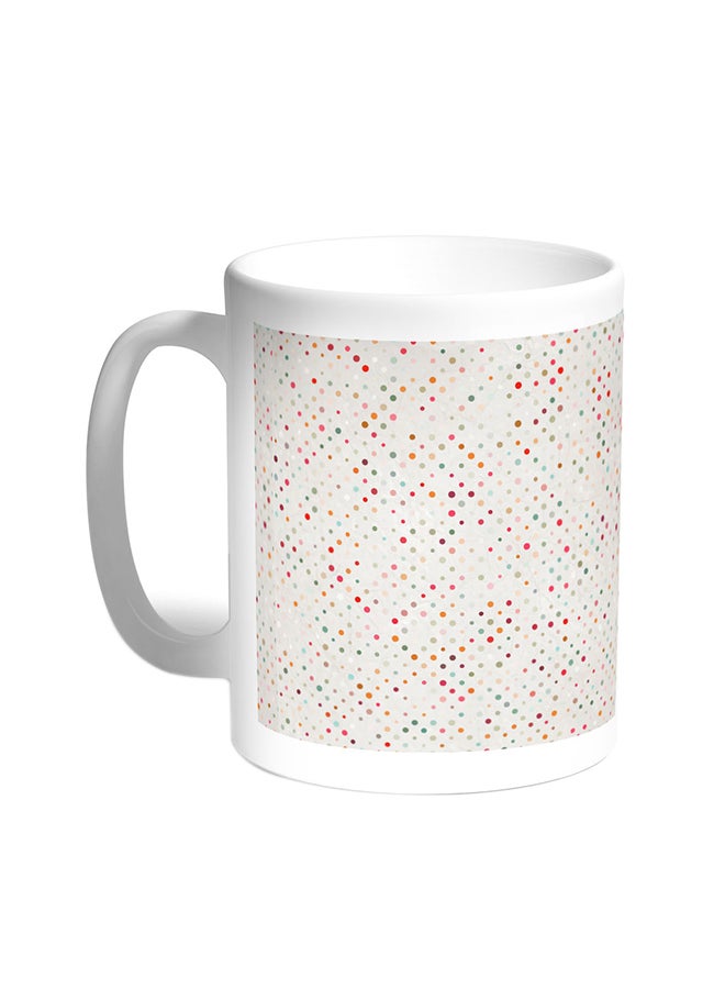 Decalac Colourful Dots Printed Coffee Mug White 