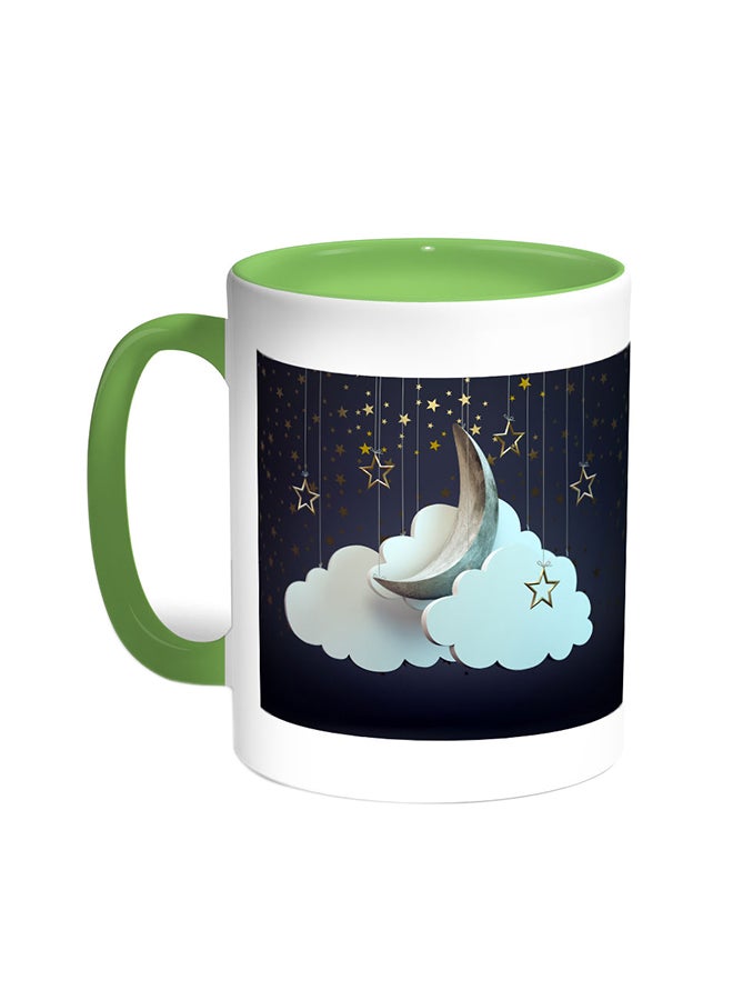 Decalac Crescent Of Ramadan Printed Coffee Mug Green/White
